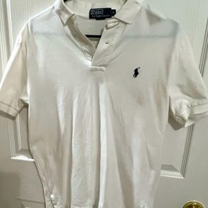 White Men’s Polo, short sleeve, small